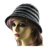 Stripe Faux Fur Hat