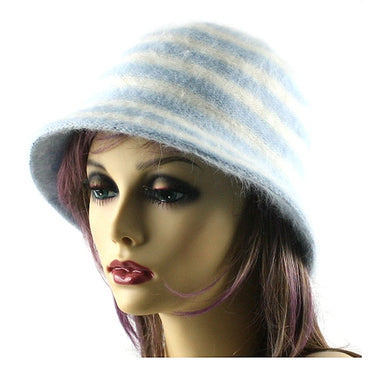 Stripe Faux Fur Hat