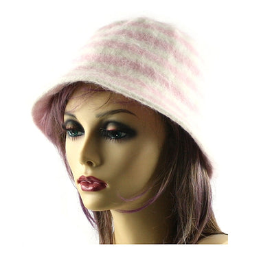 Stripe Faux Fur Hat