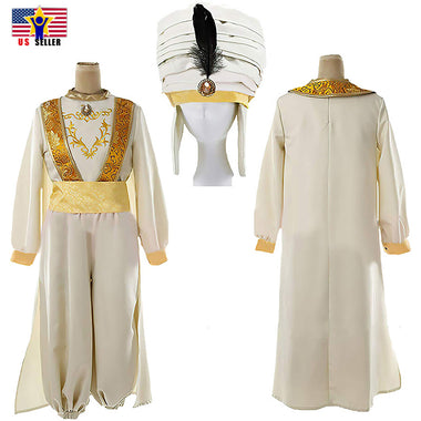 Aladdin Animation Arabian Prince Sultan Hat Cosplay Halloween Man Adam Costume