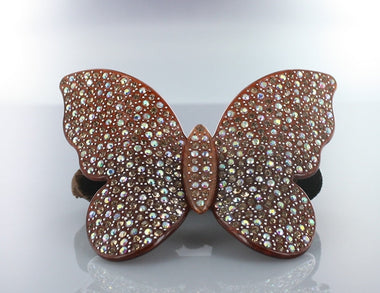 Rhinestone Embedded Butterfly Ponytail