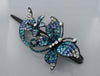 Rhinestone Butterfly and Flower Hairclip