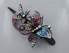 Rhinestone Butterfly and Flower Hairclip