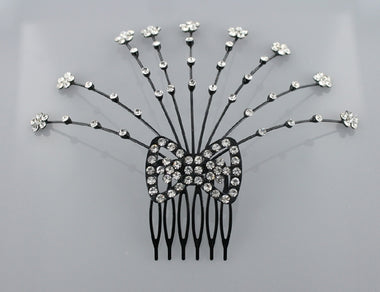 Rhinestone Ribbon Hair Comb