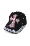 Crystal Embedded Cross Hat
