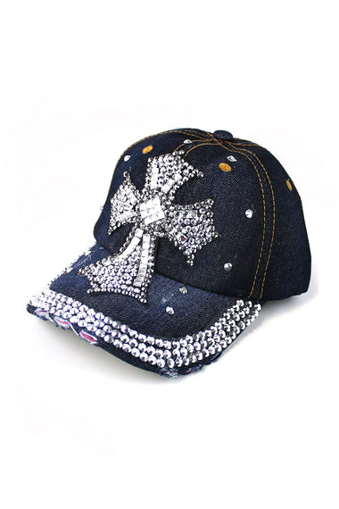 Crystal Embedded Cross Hat