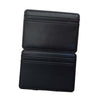 Business Credit Card Leather Wallet Elastic Band 2 Folders Money Slim Strap Hold