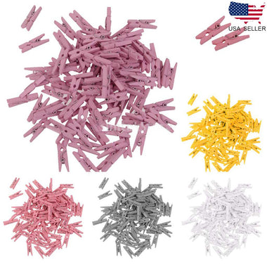 100ea Mini Wooden Pegs Clothes Pins Wedding Photo Deco Birthday Party Craft Clip