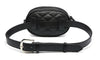 Diamond Leather Velvet Waist Fanny Pack Silver Black Quilted Chain Shoulder Bag