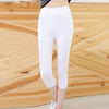 New Hot  High 3/4 Capri Cotton Leggings Jogging Yoga Pilates Pants Grey