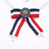 Unisex Vintage Brooch Bowknot Plated Trendy British Navy Badge Collar Ribbon Pin