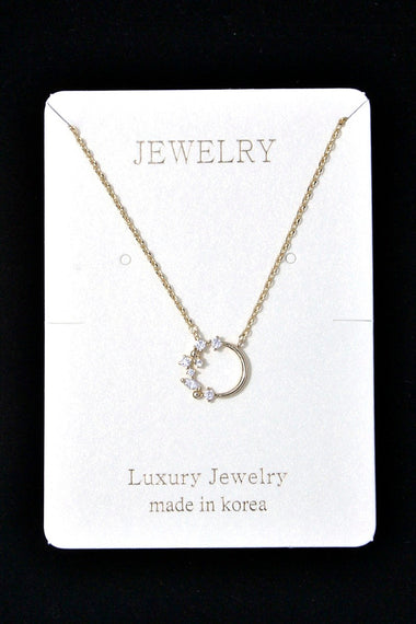 CZ Wreath Pendant Collar Necklace