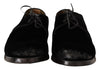 Black Velvet Lace Up Aged Style Derby Shoes