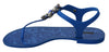 Blue Crystal Sandals Flip Flops Shoes