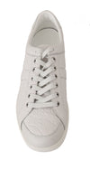 White Caiman Crocodile Sneaker Shoes