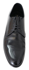 Black Leather Formal Derby Dress Shoes