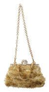 Gold Crystal VANDA Evening Party Hand Shoulder Bag