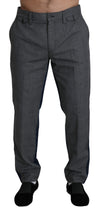 Gray Dress Blue Denim Trousers Cotton Pants