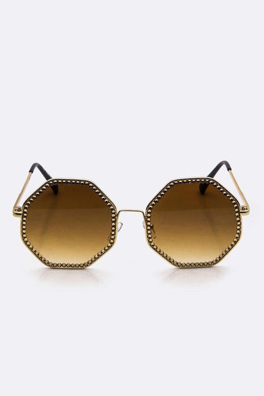 Austrian Crystal Octagon Iconic Oversize Sunglasses