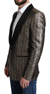 Multicolor Metallic Jacquard Polyester Blazer Jacket
