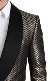 Multicolor Metallic Jacquard Polyester Blazer Jacket
