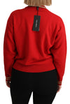 Red Knitted Cashmere Cartoon Top Sweater