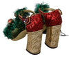 Gold Leather Crystal CHRISTMAS Sandals Shoes