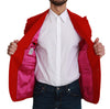 Red Cashmere Slim Fit Coat Jacket Blazer