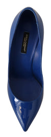 Blue Patent Leather Heels Pumps  Shoes