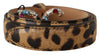 Brown Leopard Leather DG Crystals Buckle Belt
