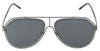 Gray Metal DG2176 Logo Pilot Aviator Sunglasses