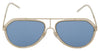 Gold Metal DG2176 Blue Lenses Pilot Aviator Sunglasses
