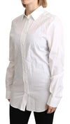 White Collared Formal Dress Shirt Cotton Top