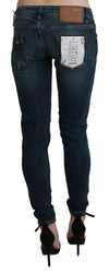 Blue Washed Low Waist Skinny Denim Jeans