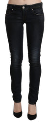 Blue Washed Low Waist Skinny Denim Slim Trouser