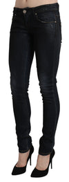 Blue Washed Low Waist Skinny Denim Slim Trouser