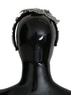 Black Crystal Silver Diadem Tiara Headband