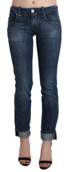 Blue Washed Low Waist Skinny Denim Trouser