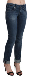 Blue Washed Low Waist Skinny Denim Trouser