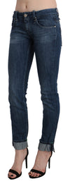 Blue Washed Low Waist Skinny Denim Trouser