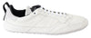 White Leather Mens Drivers Sneakers  Shoes