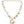 Gold Tone Horseshoe Pendants Crystal Faux Pearl  Necklace
