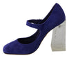 Purple Suede Crystal Pumps Heels Shoes