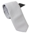 White Patterned Classic Mens Slim Necktie Tie