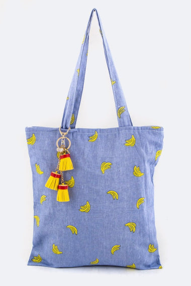 Banana Print Tassel Fashion Tote