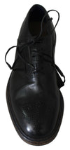 Black Leather Derby Dress Formal Shoes