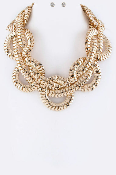 Braiding Chain Statement Necklace Set
