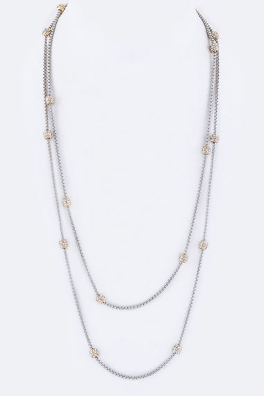 Crystal Balls Long Station Necklace