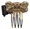 Gold Brass Clear Crystal Hair Stick Accessory Comb