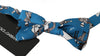 Blue Jazz Club Silk Adjustable Neck Papillon Men Bow Tie